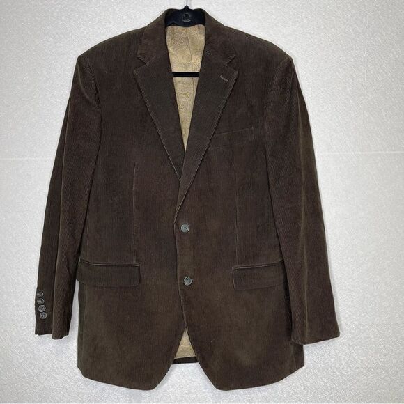 Chaps Corduroy Sport Coat Two Button Blazer Brown 42R - Picture 1 of 3